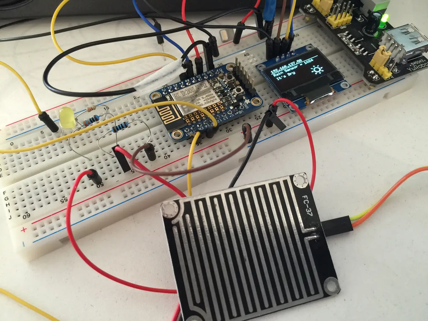 Rain sensor linked to arduino